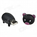 Cute Cartoon Pig Style USB 2.0 Flash Drive - Black (4GB)