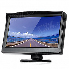 5.0" LED Display Screen Car Rear-View Stand Security Monitor - Black (480 x 234 Pixels)