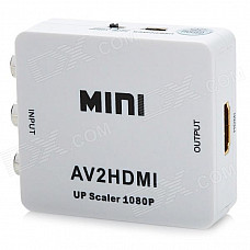 HDV-M615 Mini AV to HDMI 1080p Audio Video Converter w/ RCA - White (US Plug)