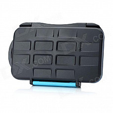 JJC Water Proof Plastic CF / SD Memory Card Case - Black + Blue