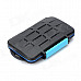 JJC Water Proof Plastic CF / SD Memory Card Case - Black + Blue