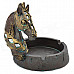 Resin Craft Horse Style Ashtray - Brown + Golden