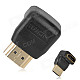 Right-Angle HDMI Male to Female Adapter - Black