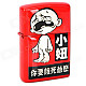 Funny Boy Pattern Stainless Steel Fuel Lighter - Red