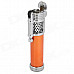 Windproof Flame Adjustable Butane Gas Jet Lighter - Orange + Silver