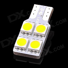 D&Z F904W T10 0.8W 92lm 6500K 4-SMD 5050 LED White Light Car Lamp - Yellow