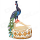 Craft Peacock Style Painted Diamond Resin Cigarette Ashtray - Yellow + Green + Blue