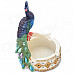 Craft Peacock Style Painted Diamond Resin Cigarette Ashtray - Yellow + Green + Blue