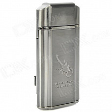 Scorpion Pattern Windproof Dual-Flame Butane Gas Lighter - Grey