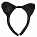 Cute Costume Party Holiday Wild Cat Ears Headband + Bow Tie + Tail Set - Black (3 PCS)