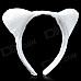 Cute Costume Party Holiday Cat Ears Headband + Bow Tie + Tail Set - White + Pink (3 PCS)