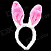 Cute Costume Party Holiday Rabbit Ears Headband + Bow Tie + Tail Set - White + Pink (3 PCS)