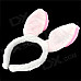 Cute Costume Party Holiday Rabbit Ears Headband + Bow Tie + Tail Set - White + Pink (3 PCS)