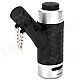 Refillable Windproof Butane Gas Jet Lighter w/ Safe Lock - Black + Silver