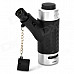 Refillable Windproof Butane Gas Jet Lighter w/ Safe Lock - Black + Silver