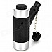 Refillable Windproof Butane Gas Jet Lighter w/ Safe Lock - Black + Silver