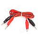 D12080001 Multimeter Alligator Clip Test Lead Cables - Red + Black (100cm)