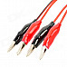 D12080001 Multimeter Alligator Clip Test Lead Cables - Red + Black (100cm)