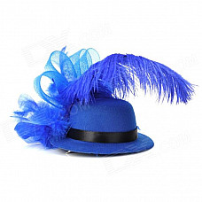 Feather Flower Mini Top Hat Hair Clips for Party / Holiday - Blue