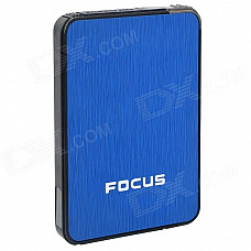 Focus Ultra-thin Wiredrawing Cigarette Case Dispenser w/ Built-in Butane Lighter - (Holds 10)