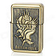 Earth Stylish Eagle Pattern Windproof Fluid Fuel Lighter - Golden