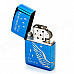 Earth Stylish Wing Pattern Windproof Fluid Fuel Lighter - Blue