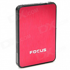 Focus Ultra-thin Wiredrawing Cigarette Case Dispenser w/ Built-in Butane Lighter - (Holds 10 )