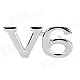 3D V6 Grill Decoration Emblem for Car Tuning - Silver