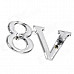 3D V8 Grill Decoration Emblem for Car Tuning - Silver