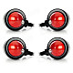 10W 1-Common Bulb Yellow Light Retro Motorcycle Steering Lamp - Black + Red (12V / 30cm / 4 PCS)