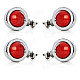 10W 1-Common Bulb Yellow Light Retro Motorcycle Steering Lamp - Silver + Red (12V / 20cm / 4 PCS)