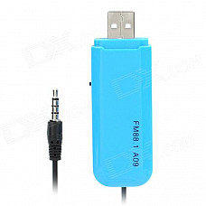 3.5mm USB FM Transmitter Car Music Player for Iphone / Ipad / MP3 - Blue