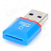 Diamond High-Speed USB 2.0 Micro SD SDHC TF Card Reader - Blue (Max. 32GB)