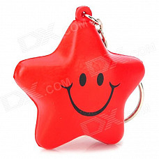 Cute Five-Pointed Star Smiley Face Style Keychain - Red