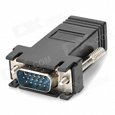 VGA Male to RJ45 Female Adapter for CAT 5 / CAT 6 - Black