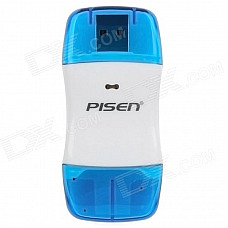 Pisen High-Speed USB 2.0 SD Card Reader - Transparent Blue + White (Max. 64GB)