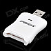 Pisen High-Speed USB 2.0 SD Card Reader - Transparent Blue + White (Max. 64GB)