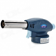 Windproof 1300'C Adjustable Blue Flame Butane Jet Torch Lighter - Blue + Silver