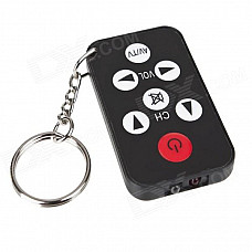 Mini Universal TV Remote Controller Keychain - Black + White + Red (1 x CR2025)