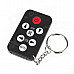 Mini Universal TV Remote Controller Keychain - Black + White + Red (1 x CR2025)