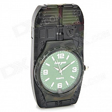 Tank Shape Quartz Watch Windproof Butane Gas Lighter - Camouflage (1 x 377)