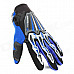 Scoyco Stylish Full-Finger Motorcycle Gloves - Black + Blue (Pair / L Size)