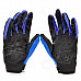 Scoyco Stylish Full-Finger Motorcycle Gloves - Black + Blue (Pair / L Size)