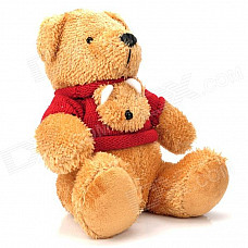 Lovely Plush Bear Doll w/ Sweater - Red + Yellow