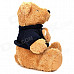 Lovely Plush Bear Doll w/ Sweater - Black + Yellow