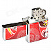 HOLI Beijing Opera Facial Masks Style Stainless Steel Fuel Lighter - Red