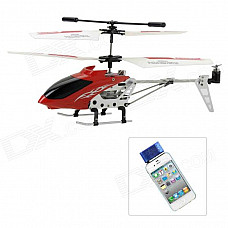 Rechargeable Alloy 3-CH Iphone / Ipad / Ipod Remote Control R/C Helicopter w/ Gyroscope - Red