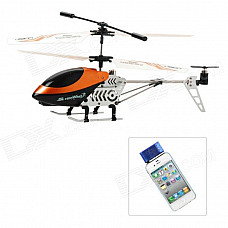 Rechargeable Alloy 3-CH Iphone / Ipad / Ipod Remote Control R/C Helicopter w/ Gyroscope - Orange