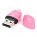 SY-U38 Mini USB 2.0 Micro SD / TF Card Reader - Pink