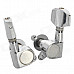 Closed Type Large Square-head Folk / Electric Guitar String Tuning Pegs - Silver (2 PCS)